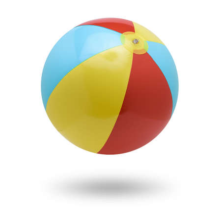 Beach ball isolated on whiteの写真素材