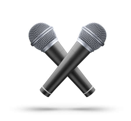 Microphone isolated on white backgroundの写真素材