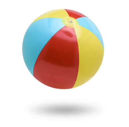 Beach ball isolated on whiteの写真素材