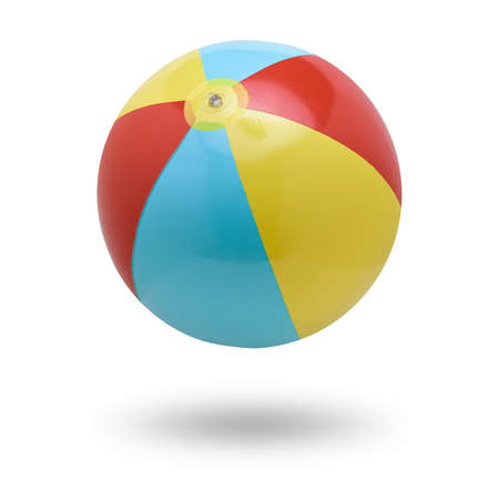 Beach ball isolated on whiteの写真素材