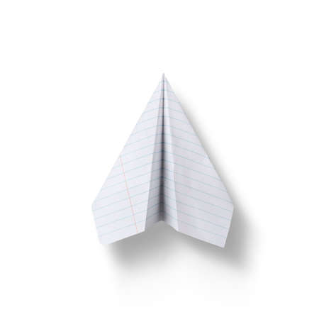 Paper plane isolated on white backgroundの写真素材
