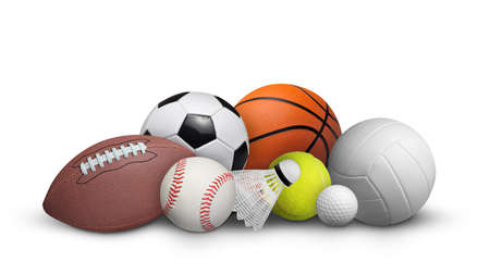 Set of balls isolated on white backgroundの写真素材