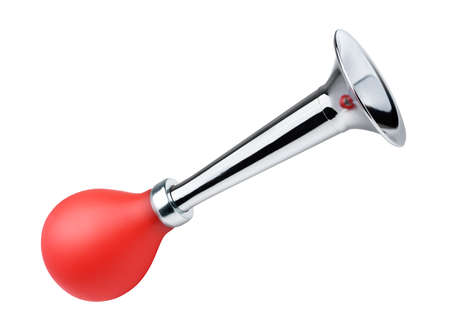 Air bicycle horn isolated on a white backgroundの写真素材
