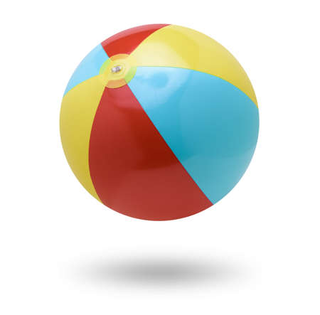 Beach ball isolated on whiteの写真素材