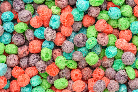 Cereal background. Colorful breakfast foodの写真素材