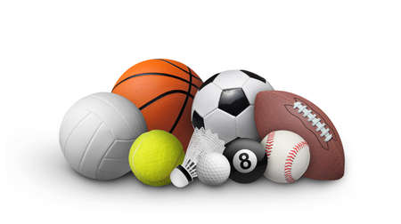 Set of balls isolated on white backgroundの写真素材