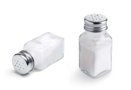 Salt shaker set isolated on white backgroundの写真素材