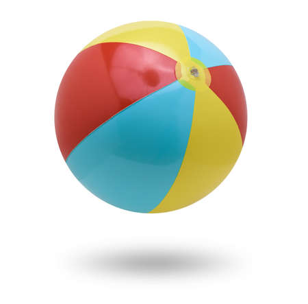 Beach ball isolated on whiteの写真素材