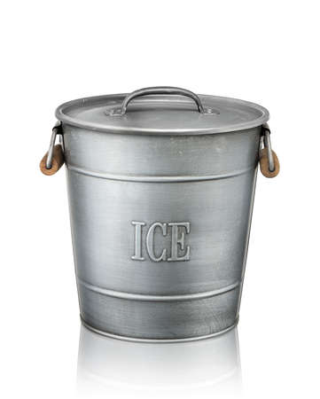 Ice bucket isolated on white backgroundの写真素材