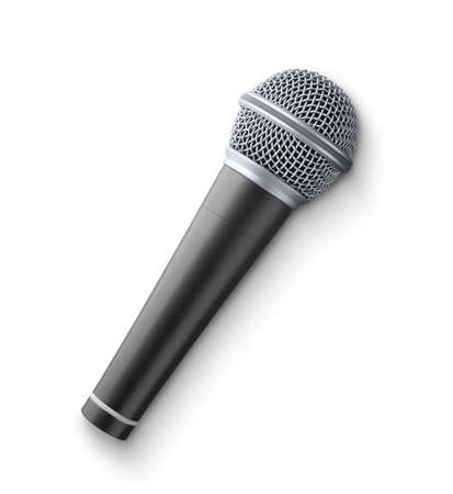Microphone isolated on white backgroundの写真素材