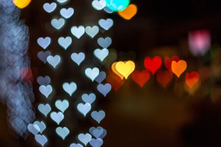 Bokeh heart shaped light background. for Valentine's Dayの写真素材