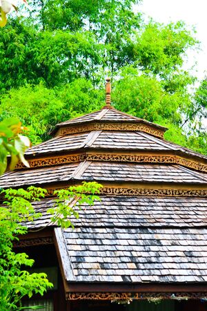 top of wood roofの写真素材