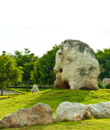 stone in the gardenの写真素材