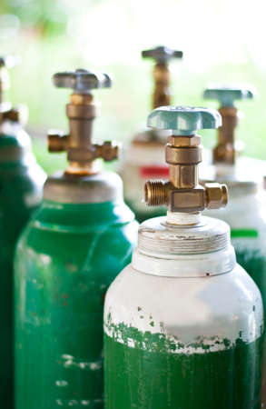 many oxygen Tank  and oldの写真素材