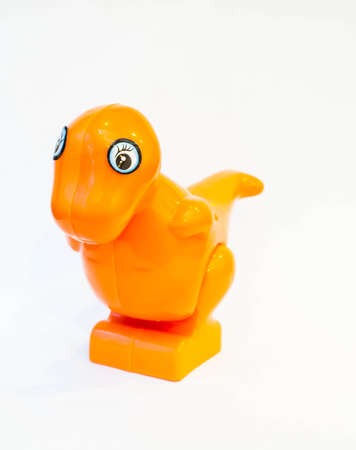 dinosaur toy for kids to play,isolated on white backgroundの写真素材