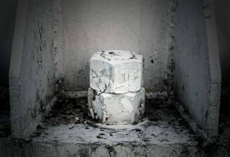 Rusty nuts on steel plate, closeupの写真素材