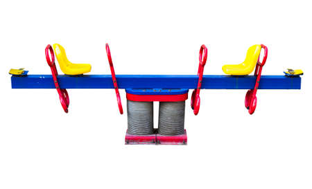 seesaw isolated on white backgroundの写真素材