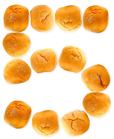 numbers of Breads isolated on White Backgroundの写真素材