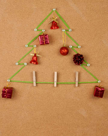 christmas tree on noticeboard  for new yearの写真素材