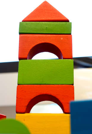Colorful wooden toy building blocks