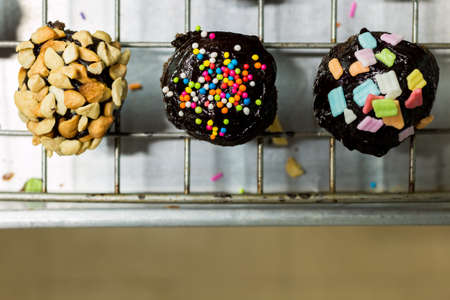 chocolate balls with colorful topping