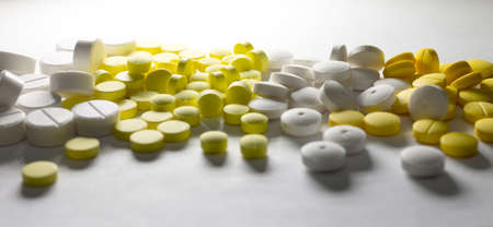 pills isolated on a white backgroundの写真素材