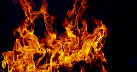 Fire flames on black background. Fire background