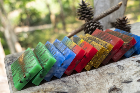 Casting epoxy resin Stabilizing pine cone abstract art blurred backgroundの写真素材