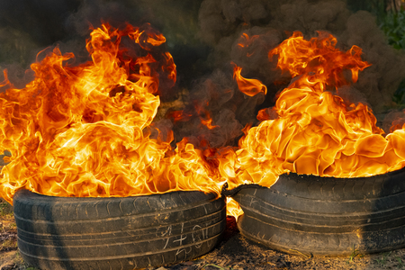 Fire flames burning red hot sparksの写真素材