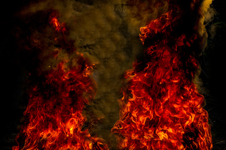 Fire flames burning tire red hot sparks
