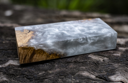 Casting epoxy resin stabilizing Leza Salao wood abstract art backgroundの写真素材