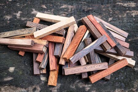 Set Exotic wood nature for blanks pen and jewelryの写真素材