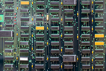 An integrated circuit on printed circuit board PCBの写真素材