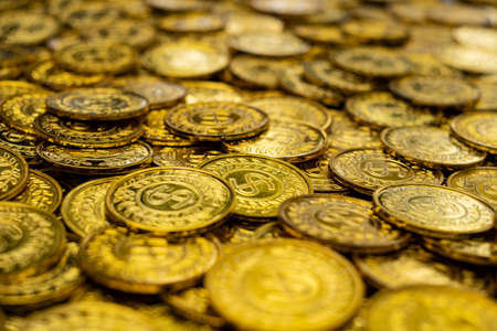Close up of the gold coins of the USAの写真素材