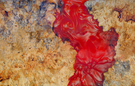 Top view casting epoxy resin burl wood texture