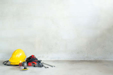 construction tool concrete wall background with free copyspace fpr your creativity ideas textの写真素材