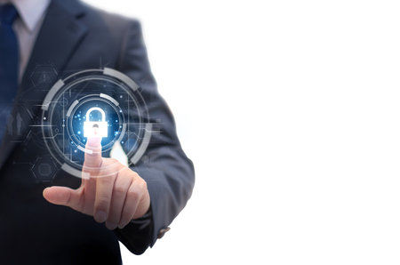 Network concept, business, technology, and internet. Privacy idea in business technology and cyber security data protection.の写真素材