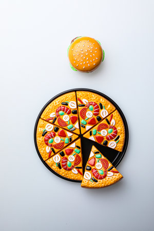 Hamburger or Cheeseburger on a white background.