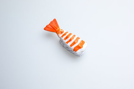 Sushi on a white background. Top view. Flat lay.の写真素材