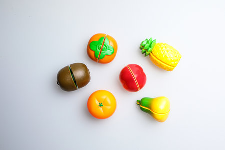 Multicolored plasticine on a white background, top view.の写真素材