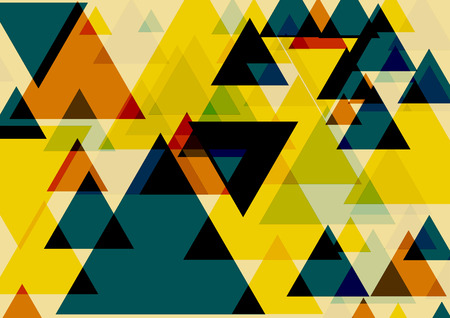 Pop art triangles colorful background. Three dimentional fantasy triangles pattern. Vector EPS 10