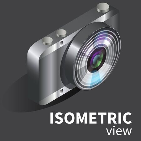 Realistic vector digital camera isometricのイラスト素材