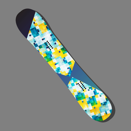 Vector snowboard gear with colorful design. Isolated iconのイラスト素材