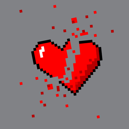 Heart shattered to piecesのイラスト素材