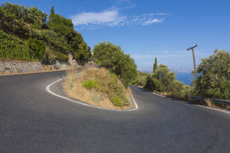 Black road on the Corfu island