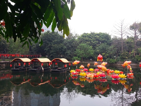Chinese Traditional Ferries and Lanterns