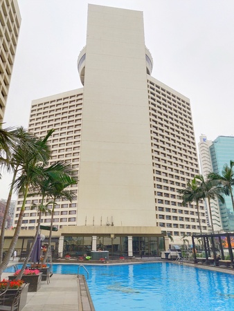 Hotel Main Building and Swimming Poolのeditorial素材