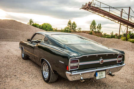Ford Torino GT Fastback 302, USA 1968 Five-door five-seater coupe, front engine and rear-wheel drive. Petrol, liquid-cooled V8 forkのeditorial素材