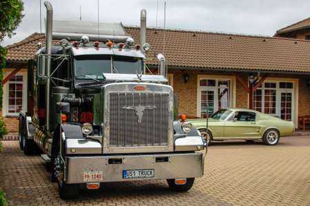 Vintage American car on display at the annual classic car show.のeditorial素材