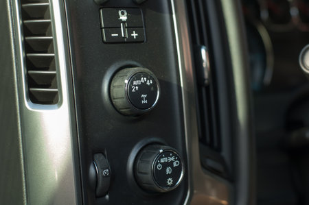 Interior of a modern car. Close up of the dashboard.のeditorial素材